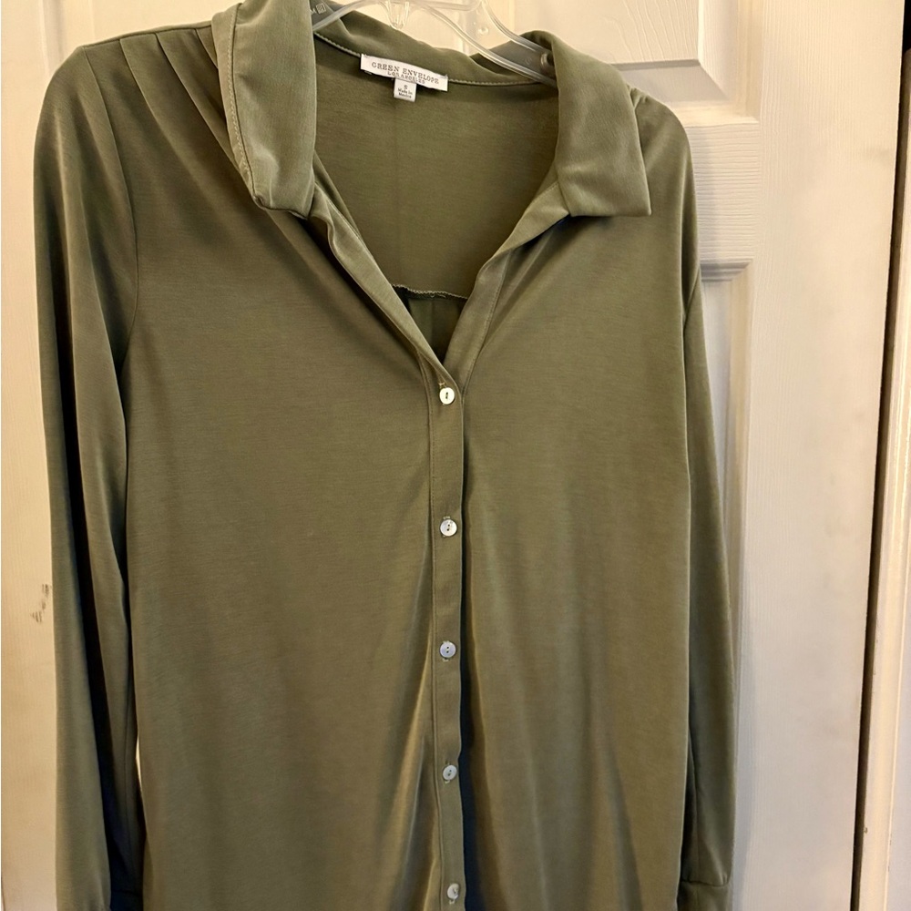Green Envelope Sage Button-Down Shirt
